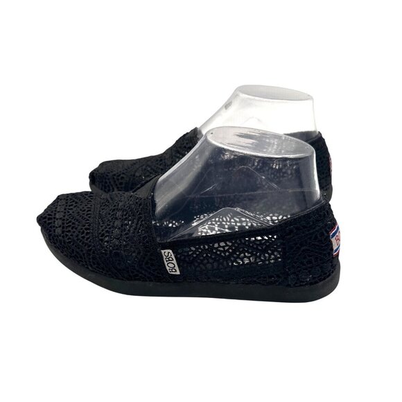 Skechers BOBS Size 7 Crochet Slip-On Flats Memory Foam Black - Picture 3 of 9